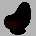 Modern Curved Accent Chair With Black Frame And Brown Cushion Round Base