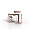Vintage Electronic Device With Red Display Screen Knobs Buttons And Antenna