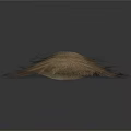 Fluffy Brown Round Textured Decorative Object With Soft Hairy Surface And Gray Gradient Background 3d model