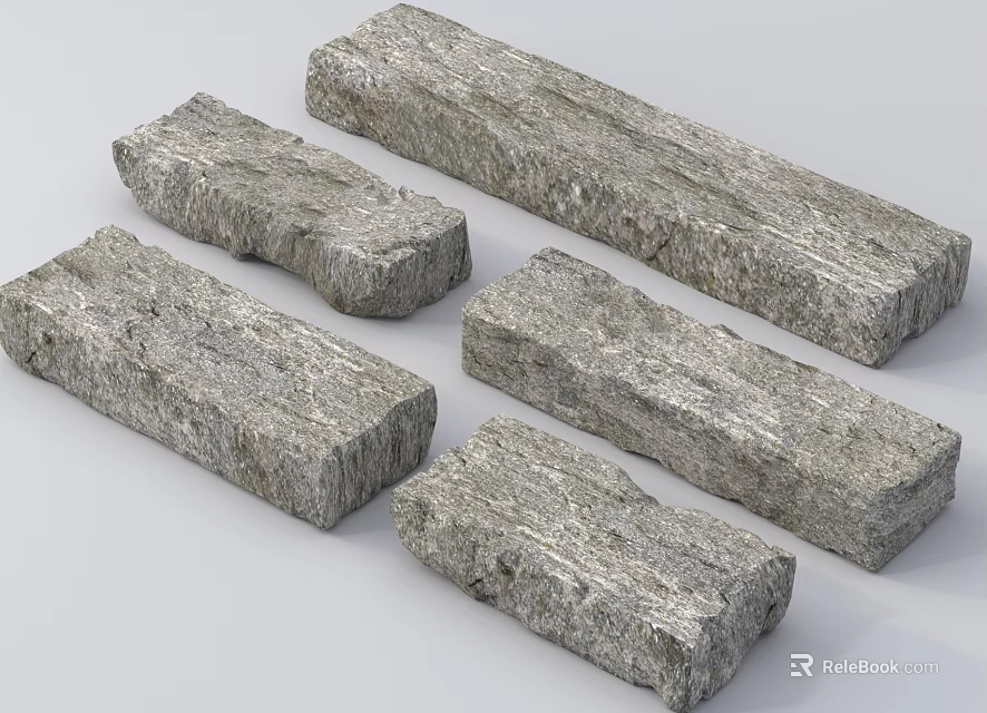 Natural Gray Stone Stools For Outdoor Garden Patio And Backyard Use 3d model 