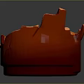 Red Creative Teapot With Cracked Texture Spiral Spout And Round Lid Design