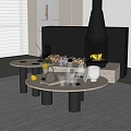 Modern Coffee Table Ornaments Tea Set Wine Set Beverage Teapot 3d model