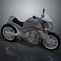 Modern Gray Motorcycle with Black Seat Windshield and Silver Wheels in Streamlined Futuristic Design