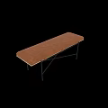 Modern Stylish Sofa Bench With Brown Padded Seat And Black Metal Frame