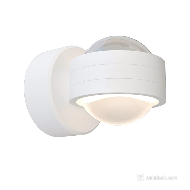 Modern White Wall Sconce With Round Shade And Soft Lighting Design 3d model