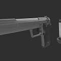 Detailed Modern Handgun With Two Detachable Magazines On Dark Background