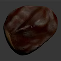 Oval Shaped Dark Red Chestnut With Light Brown Base On Dark Surface 3d model