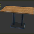 Wooden Table With Black Metal Legs Modern Design Furniture Piece
