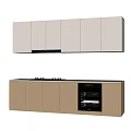 Modern Light Brown Wooden Kitchen Cabinets With Wall Units Base Storage And Oven