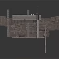 Industrial Structural Model With Metal Frames Multiple Platforms And Support Beams