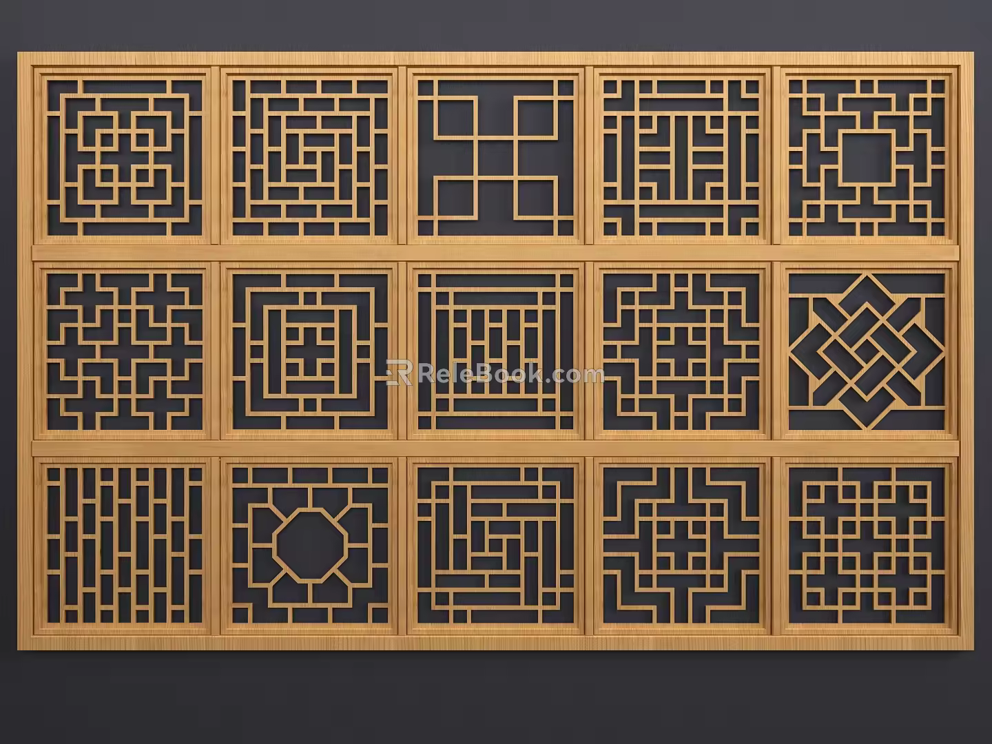Chinese carved component 3d model