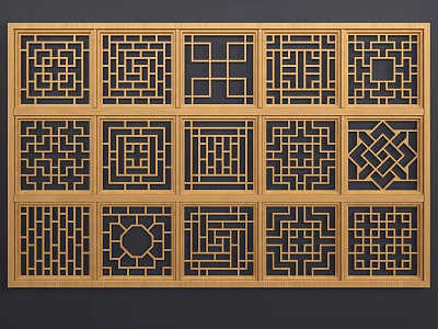 Chinese carved component 3d model