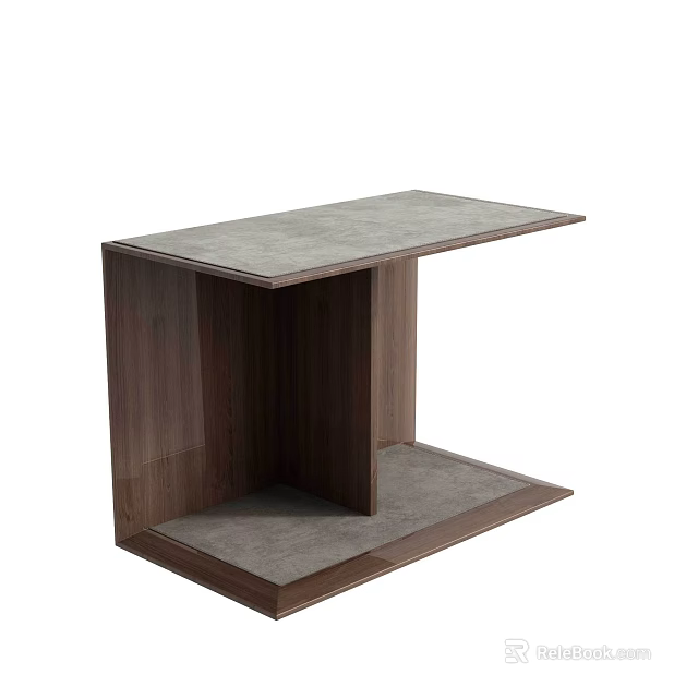 Modern Wooden Coffee Table With Two Tier Structure And Lower Shelf Design 3d model 