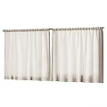 Beige Linen Window Curtains With Pleated Top For Home Decor Design