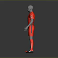 Red Sports Uniform Set With Brand Logo Matching Shorts And Socks