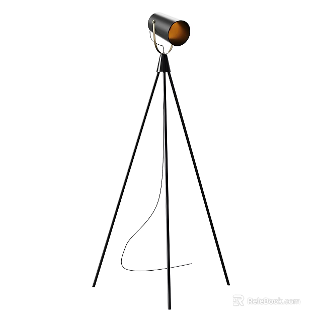 Modern Tripod Floor Lamp With Round Light Head For Living Room Decor 3d model 