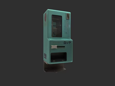 Teal Commercial Vending Machine With Display Screen And Dispensing Slot 3d model