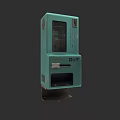 Teal Commercial Vending Machine With Display Screen And Dispensing Slot