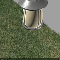 Pendant Light Hanging From Chain White Lampshade Yellow Light Spot On Gray Wall Green Grass