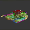 Military Tank With Number 384 Metal Exterior Cannon Barrel And Tracks Design