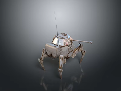 Turret Turntable Railgun Sci-fi Tower Defense Game Tower Defense Sci-fi Turret Game Turret Game Battery 3d model