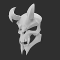 White Skull Themed Hat With Horns And 3D Rendered Design For Unique Style