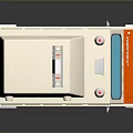 Toy Ambulance With White Body Orange Stripes Blue Windows And Roof Lights