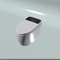 Modern White Smart Toilet Design With Black Control Panel And Open Lid 3d model