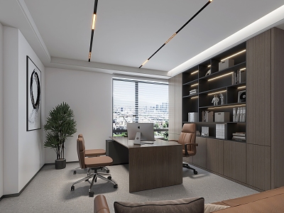 modern office leadership office 3d model