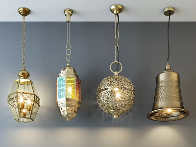 Post-modern chandelier classic fashion simple crystal metal chandelier combination 3d model