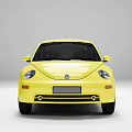 Stylish Yellow Volkswagen Beetle Car With Black Windows And Silver Wheels