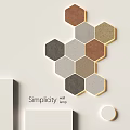 Minimalist Wall Lamp With Hexagonal Honeycomb Tiles In Gray Brown Beige Tones