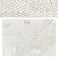 Textured Square Area Rug With Geometric Patterns In Modern Ivory White Design 3d model