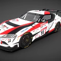 Toyota Sports Racing Car Red White Livery With Number 30 And Rear Wing