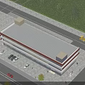 Multi Storey Industrial Factory Building With Modern Gray And White Exterior Lawn And Trees