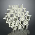 White Cubic Geometric Structure With Intricate Repeating Cube Pattern Modern Abstract Art Sculpture 3d model