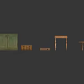 Collection of Wooden Furniture Including Cabinet Small Box Tray Console Table and Round Table