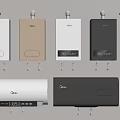 Various Water Heater Models Including Midea Wall Mounted And Storage Types With Temperature 3d model