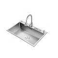 Stainless Steel Single Bowl Kitchen Sink with Faucet Modern Design Durable and Easy to Clean