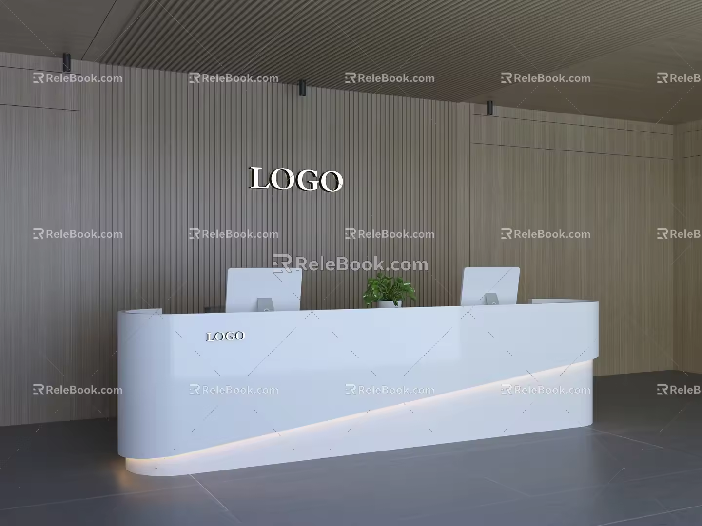 Modern Front Desk 3d model