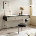 Modern Cream Style Desk and Chair Combination Desk Writing Desk Table Jewelry Cream Desk and Chair Combination 3d model