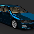 Shiny Blue Wagon Car Exterior Design With Alloy Wheels And Modern Look