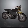Vintage Style Black And Yellow Motorcycle With Headlight Exhaust And Modern Design