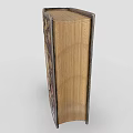 Antique Book With Ornate Floral Pattern Cover And Central Circular Painting