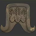 Vintage Wooden Decorative Bracket With Carved Leaf Pattern And Ornate Details
