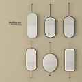 Modern Poliform Wall Mirrors With Various Oval Round Rectangular Shapes 3d model