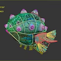Turquoise Artistic Decorative Object With Bulbous Design Intricate Texture And Colorful Details