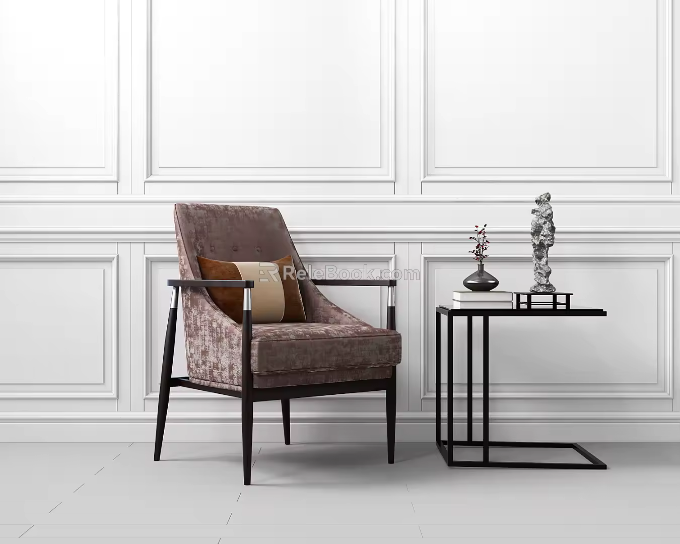 Modern single sofa side table 3d model