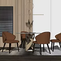 Modern Dining Table and Chair Combination Simple Dining Table and Chair Combination 3d model