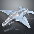 Futuristic Silver Spacecraft Model With Aerodynamic Structure For Cosmic Exploration
